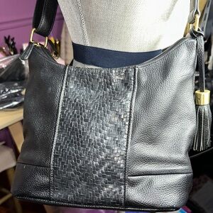 Gianni Bernini Black Leather Shoulder Bag